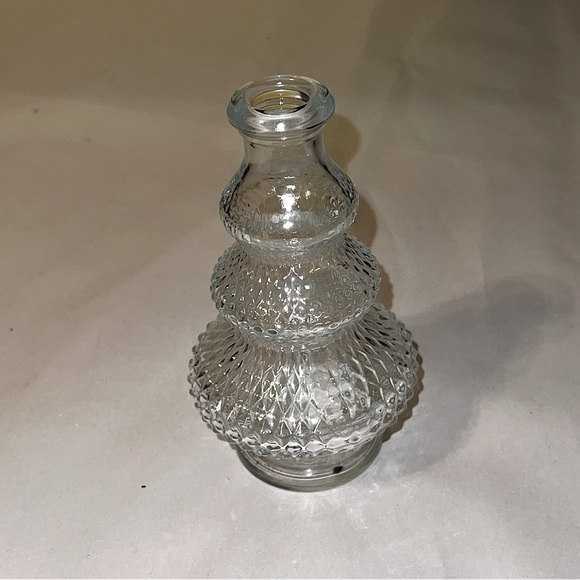 Vintage Pressed Glass Textured Small Vase Decor - Picture 4 of 10